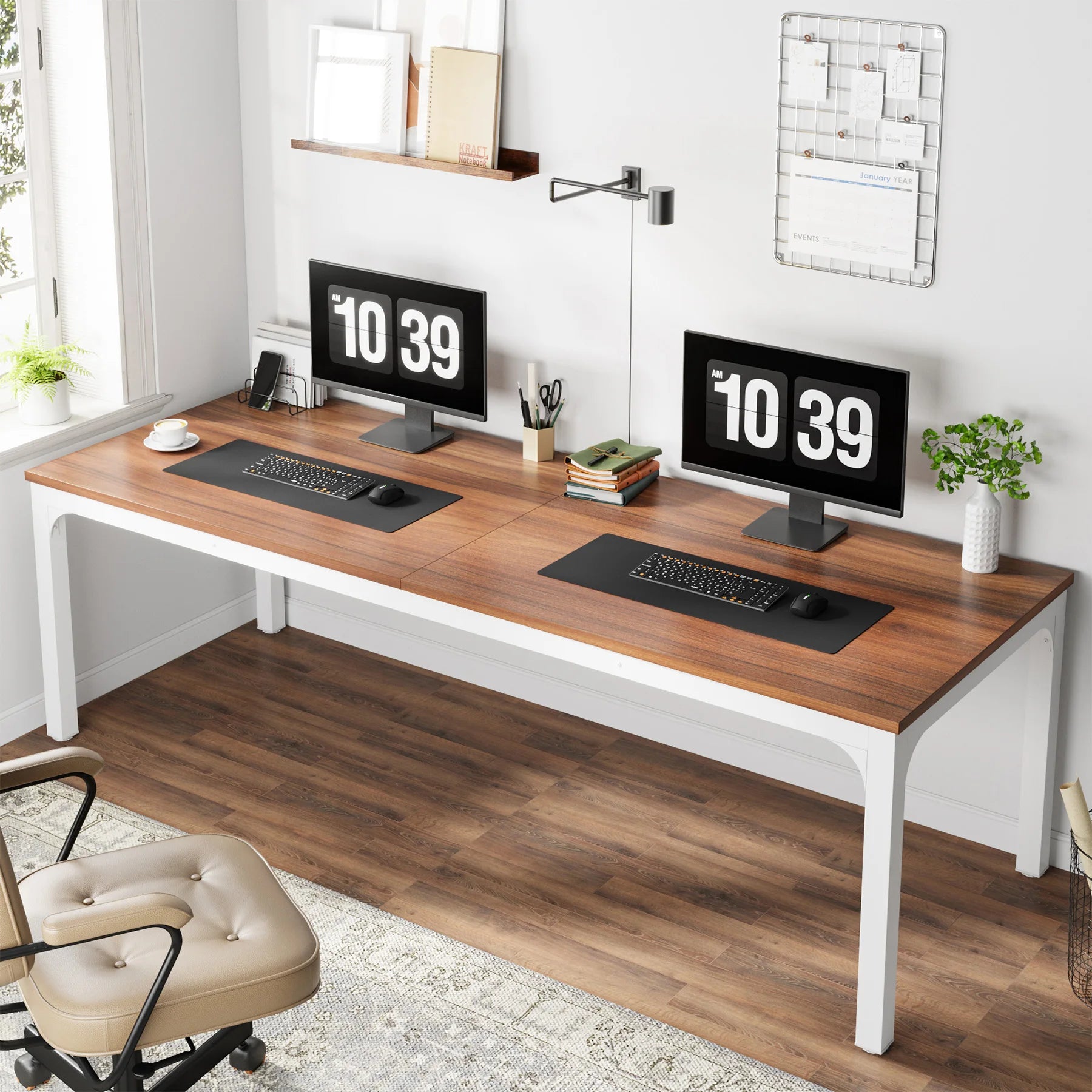 Tribesigns 78.7 Inches Extra Long Computer Desk 2 Person Desk, Double Long Desk, Workstaion for Home Office