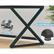 Large Black Desk, 70.8” Long Computer Desk for Home Office, Modern Wide Executive Work Desk for Writing Study, Simple Wood Meta