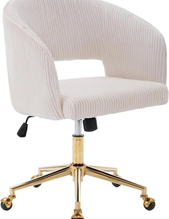 Home Office Chair Swivel Velvet Desk Chair Accent Armchair Upholstered Modern Tufted Chairs with Gold Base