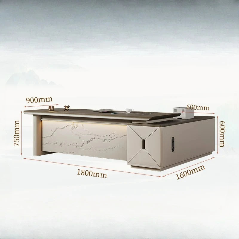 Luxury Gamer Computer Desk Accessories Office Table With Chair for Adults Modern Executive Storage Hutch Cabinent a Study Heigh