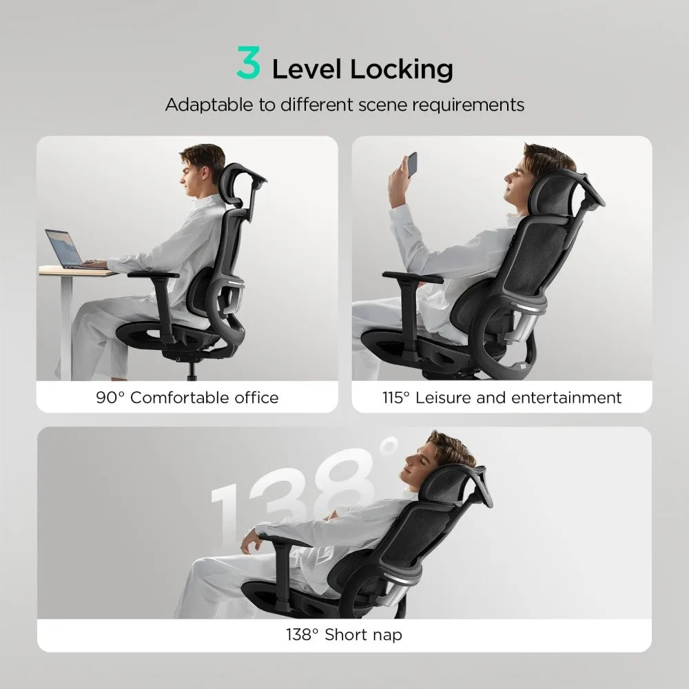 Big and Tall Ergonomic Office Chair with 6-Way Dynamic Lumbar Support