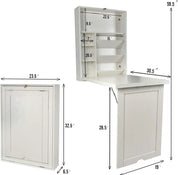 FurnishSpot SpaceSmart™ Foldable Wall-Mounted L-Shaped Desk with Storage – Modern White