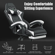 Ergonomic Gaming Chair with Footrest, Headrest, and Lumbar Cushion