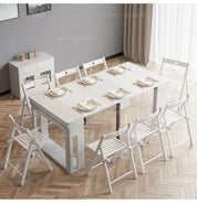 Modern Extendable Dining Table Rectangle Sideboard With Storage