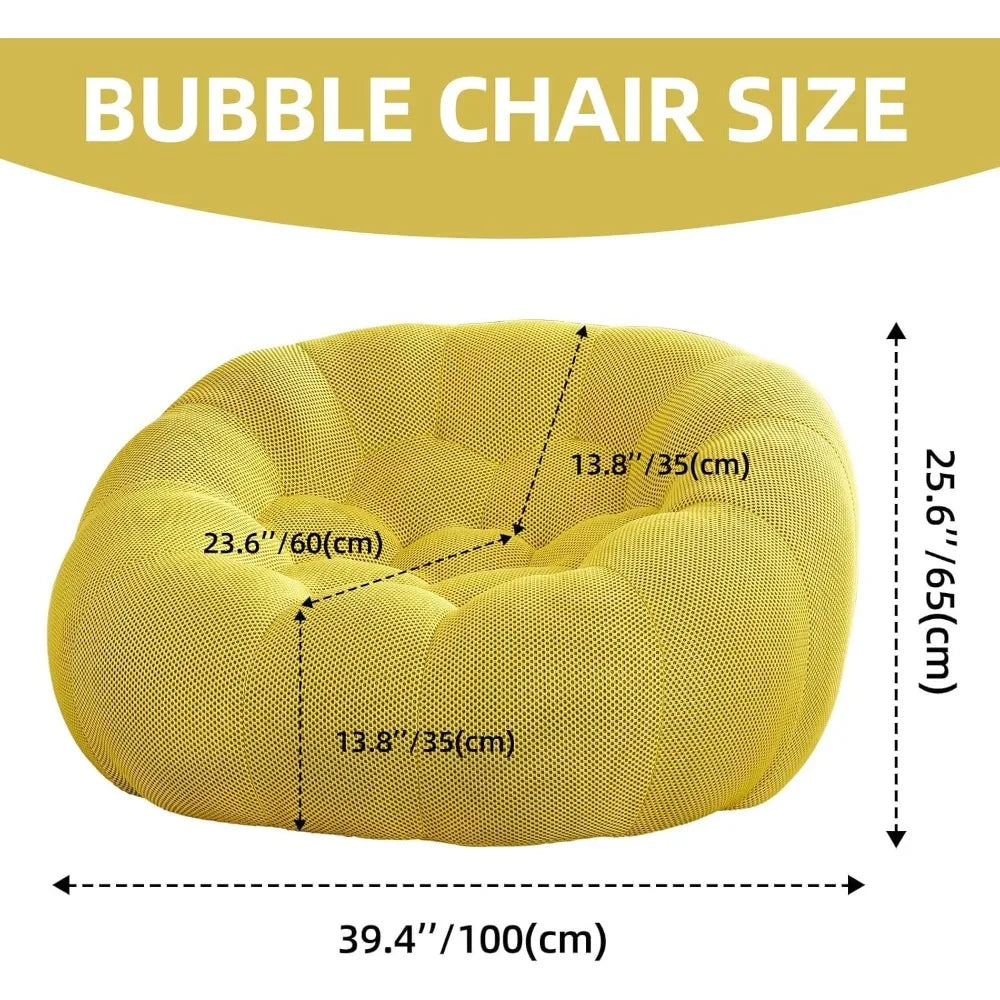 Adult Bean Bag Chair, Memory Foam Bean Bag Chair with Filling, Plush Lounge Sofa for Living Room, Bedroom, Balcony & Dorm - Cozy