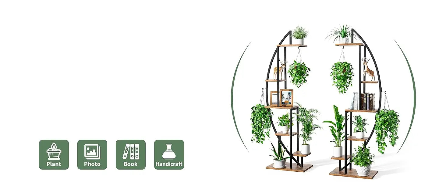 Half Moon Indoor Plant Stand with Grow Lights