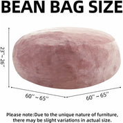 Bean Bag Chair 5Ft, Memory Foam Filled, Large Beanbag Chairs for Adults and Teens, Soft Sofa with Removable Flannel Cover, Round