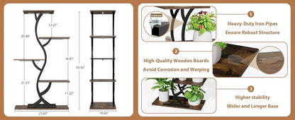 Indoor 5-Tiered Metal Plant Shelf with Grow Lights Indoor Plants