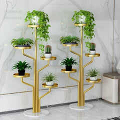 Eisen Indoor Balkon Blumenregale Wohnmöbel Bodentyp Blumentopf Ständer Wohnzimmer Mehrschichtiges Pflanzenregal S