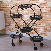 Smartspace™ 6-Tier Metal Plant Stand with Wheels – Rolling Plant Display Rack