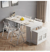 Modern Extendable Dining Table Rectangle Sideboard With Storage