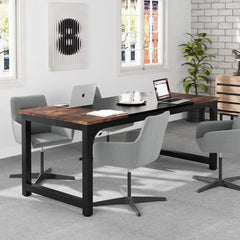 70.8”Executive Desk, Large Office Computer Desk with Thicken Frame, Modern Simple Workstation Business Furniture for Home Offic
