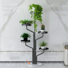 Eisen Indoor Balkon Blumenregale Wohnmöbel Bodentyp Blumentopf Ständer Wohnzimmer Mehrschichtiges Pflanzenregal S