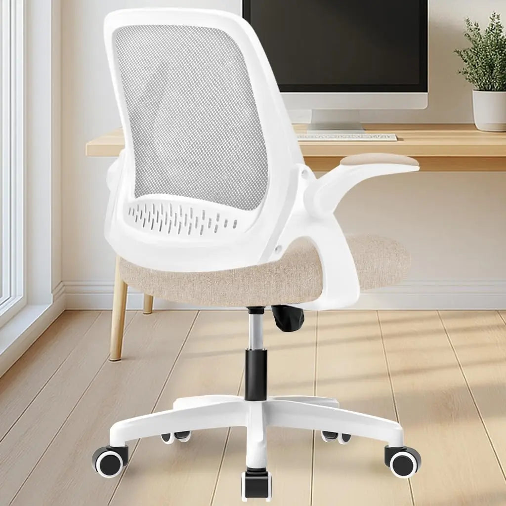 Lumbar Back Support Flip-up Padded Armrest Office Chair