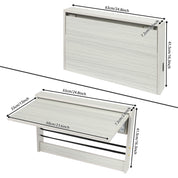 FurnishSpot Wall-Mounted Folding Table | Space-Saving Fold-Down Desk with Shelf