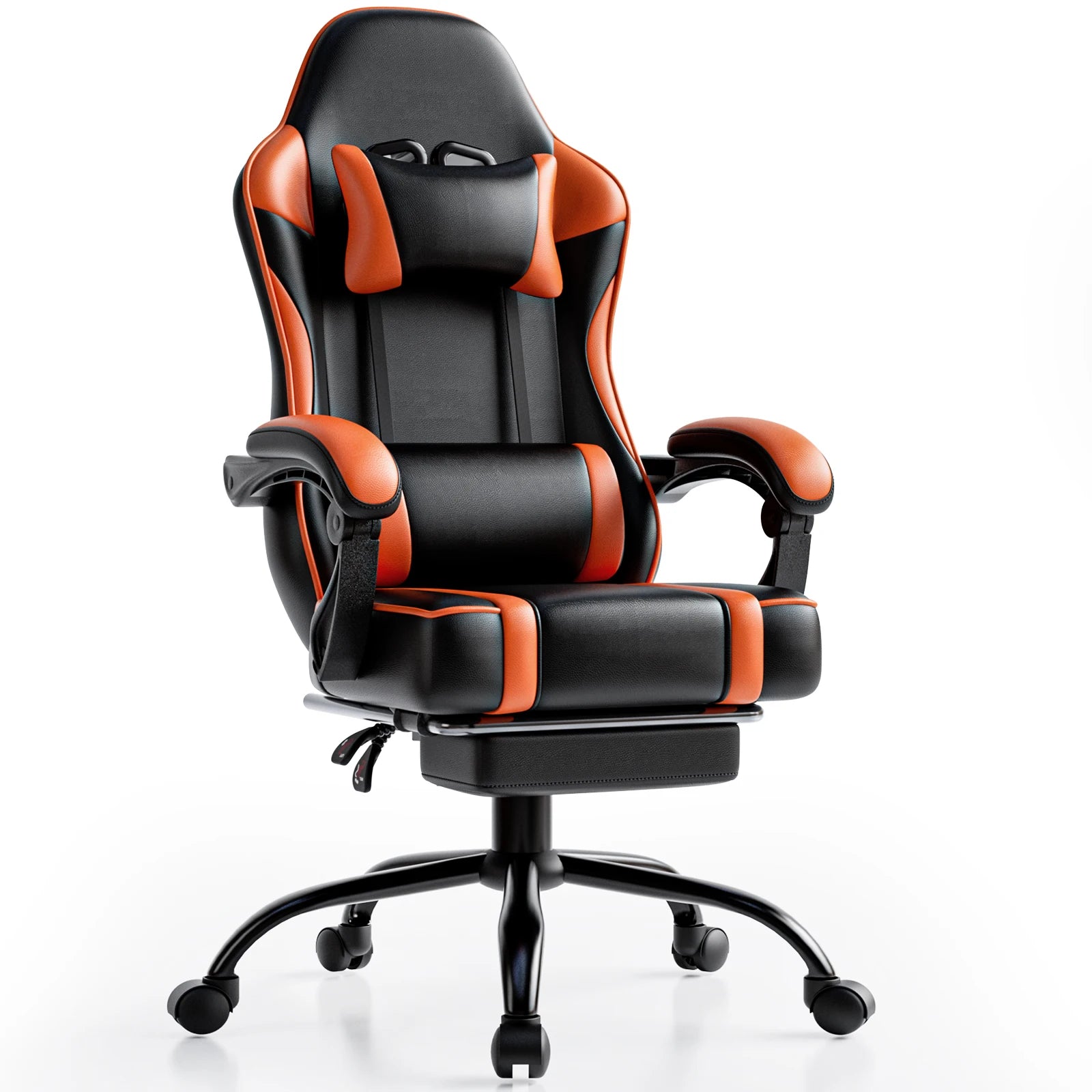 Ergonomic Video Game Chair with Footrest and Lumbar Support
