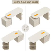 Home Office Desk and Chair Set with Drawers & Shelves