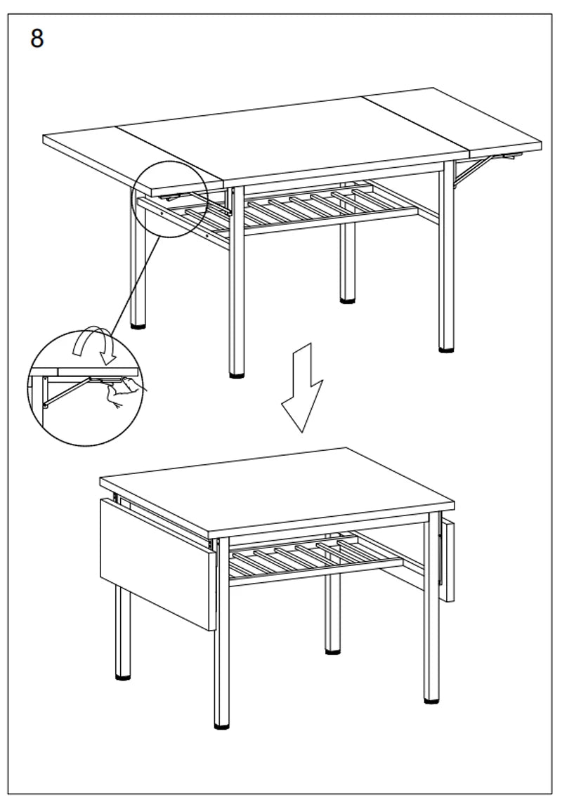 Vintage Folding Dining Table, 1.2 inches  "thick Table Top For Dining Room, Living Room, 63.2" L X 35.5 "w X 30.5" H