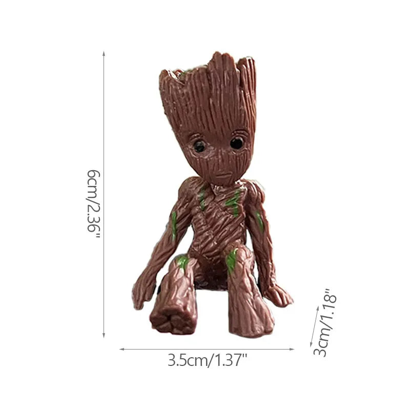 Fashion Handicrafts Anime Action Groot Character Multifunction Plants Flower Pot Pen Holder Storage Organizer Home Decor Crafts