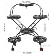 Smartspace™ 6-Tier Metal Plant Stand with Wheels – Rolling Plant Display Rack
