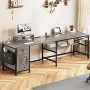 63" L Shaped Desk, Convertible 86.6" Home Office Desk or Corner Desk, Office Computer Desk with Drawer, Power Strip