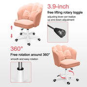 Cute Petal Desk Velvet Butterfly Chairs with Bow Cushion