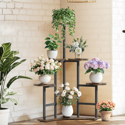 6 Tiered Corner Plant Display Rack for Living Room Balcony Garden