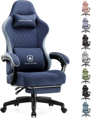 GTPLAYER Gaming Chair with Pocket Spring Cushion, Linkage Armrests and Footrest