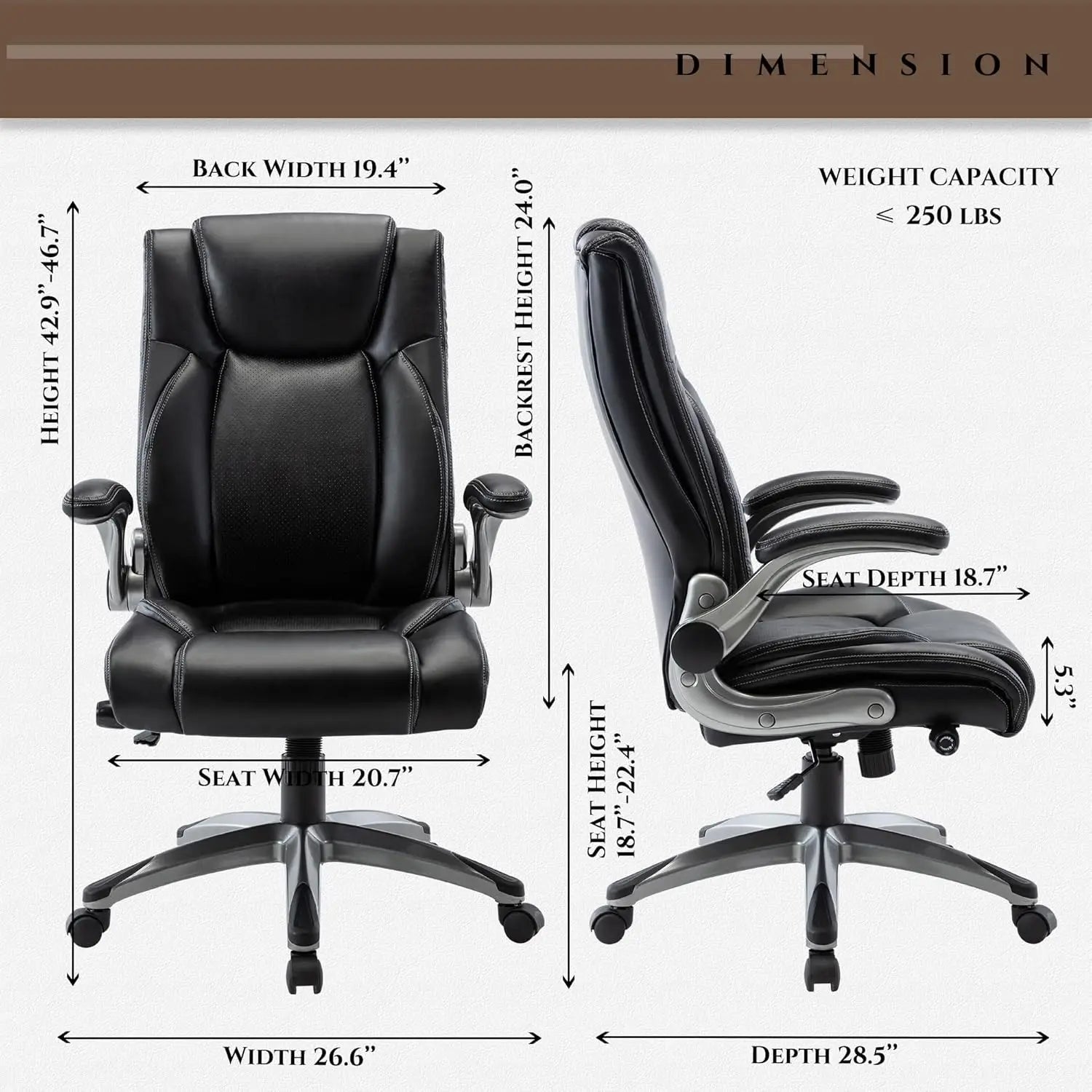 Executive Office Ergonomic Chair with Thick Bonded Leather