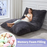 3 in 1 Giant Bean Bag Chairs Convertible Bean Bag Floor Cushion with Machine Washable Cover, Beanbag Chairs for Adult