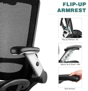 Ergonomic Office Chair with Headrest, Flip-Up Arms, 90-120° Tilt Lock and Wide Cushion