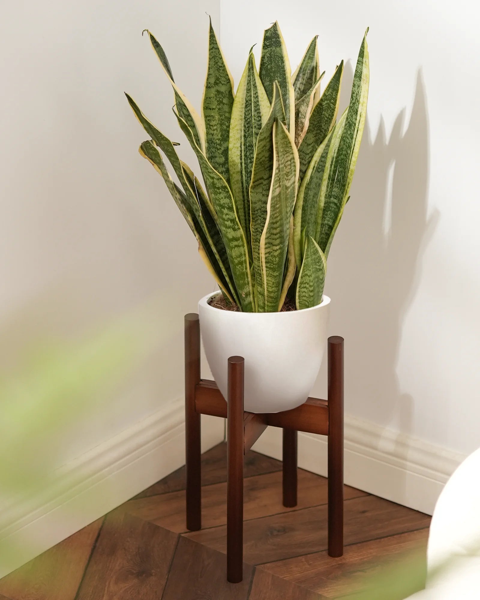 Adjustable Bamboo Plant Stand Indoor 8 9 10 11 12 Inches Small Corner Planter Holder Single Floor Living Room Balcony Reddish Br