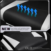 Gaming Chair w/ Massage Lumbar Support & Footrest