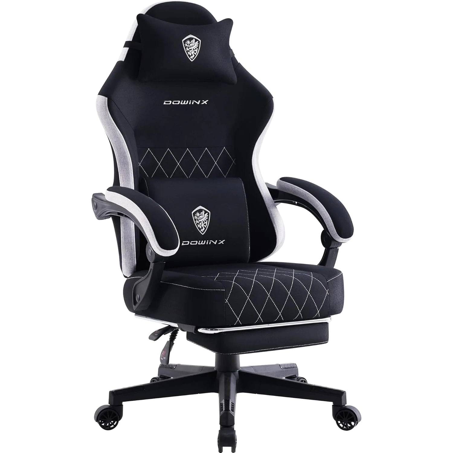 Dowinx Gaming Chair Fabric with Pocket Spring Cushion, High Back Ergonomic Computer Chair with Footrest for Adults