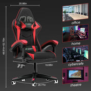 Ergonomic Gaming Chair Gamer Chairs with Lumbar Cushion + Headrest, Height-Adjustable Computer Office Chair for Girls, Boys