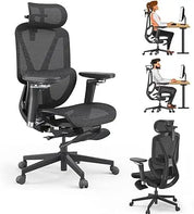 Ergonomic High Back Office Chair with Large Elastic Adaptive Lumbar Support