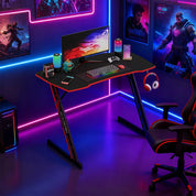 SpaceSmart Carbon Fiber Gaming Desk with Z-Frame – Compact Small Space Gaming Table & Modern Workstation