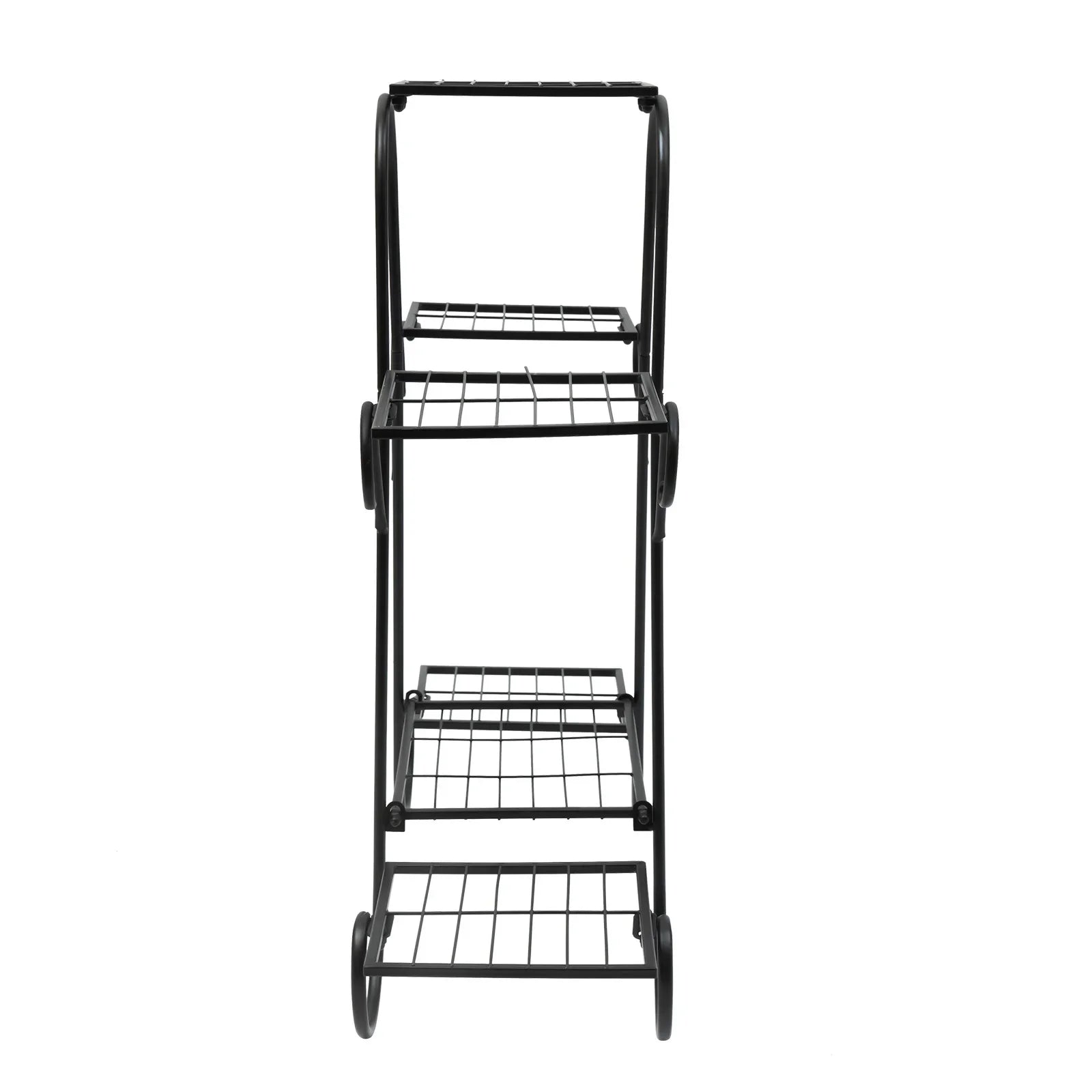 Modern Nordic Style Iron Square Plant Stand, 6-Tier Black Baking Lacquer Shelf, Holder for Plants Decor, Max Load 10kg per Tier