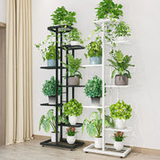 8-Tier Corner Plant Stand – Metal Flower Shelf for Indoor/Outdoor Planters, Vertical Display, and Storage