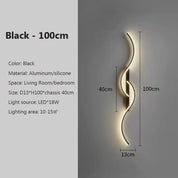 Modern LED Wall Lamp Minimalist Led Light Bedroom Bedside Long Strip Wall Sconces Living Room Sofa Home Indoor Lighting Fixture
