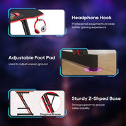 SpaceSmart Carbon Fiber Gaming Desk with Z-Frame – Compact Small Space Gaming Table & Modern Workstation