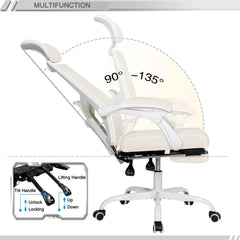 Home Office Desk and Chair Set with Drawers & Shelves