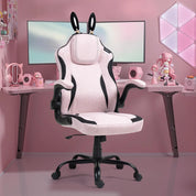 Ergonomic Gaming Chair with Removable Cute Bunny Ears