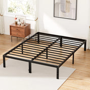JHK Heavy-Duty Metal Bed Frame – Sturdy Steel Platform Bed with Center Support, 14-Inch Under-Bed Storage, Modern Design, Easy Assembly, Fits Standard Mattress