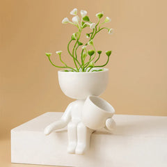 Humanoid Ceramic Flower Pot - Modern Design Planter