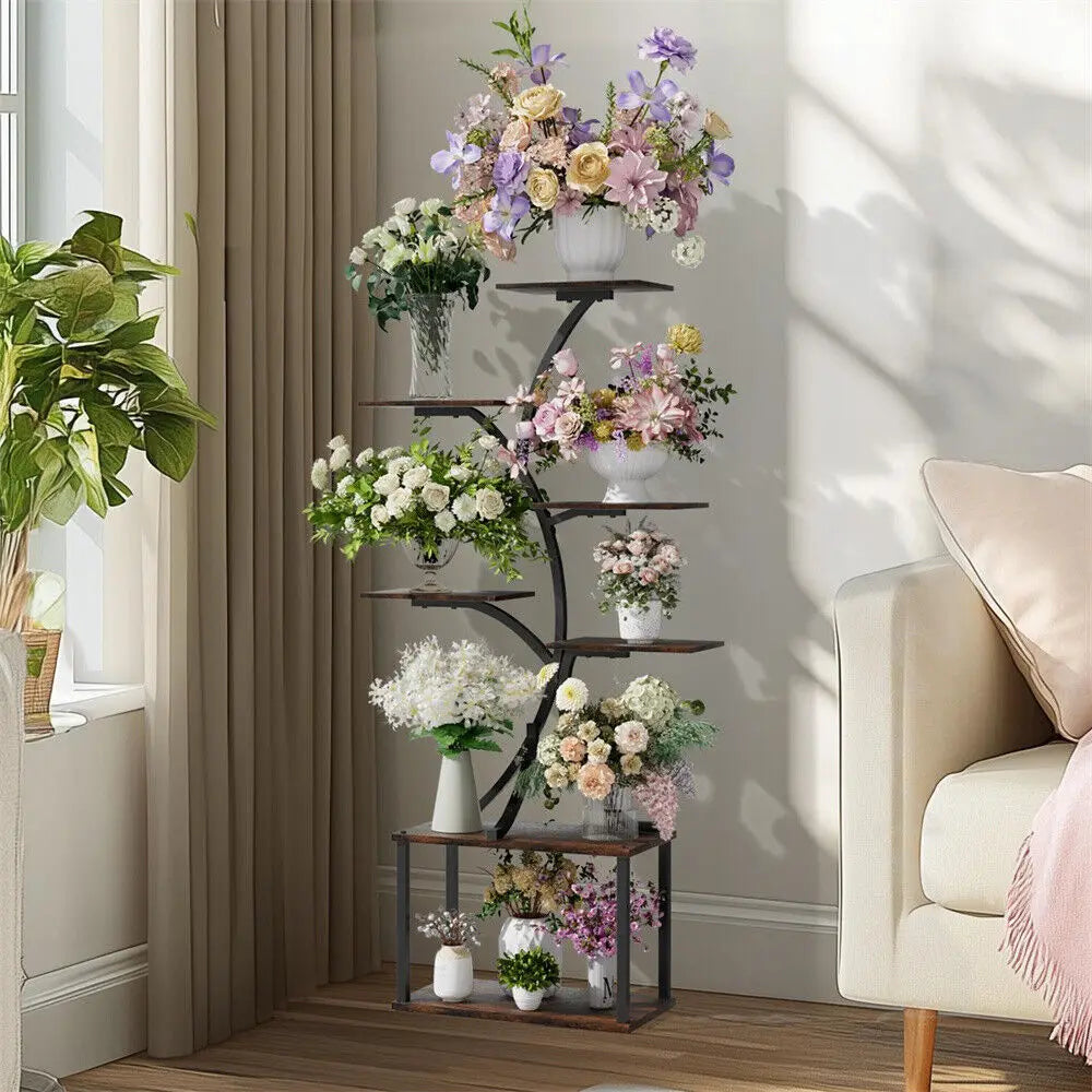 Heavy Duty Display Rack Plant Stand Corner Flower Holder for Living Room, Patio