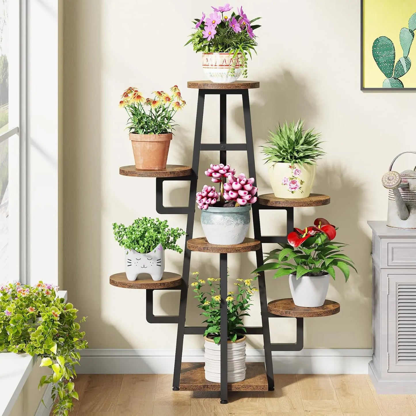 7 Tier Wooden Corner Plant Pots Holder
