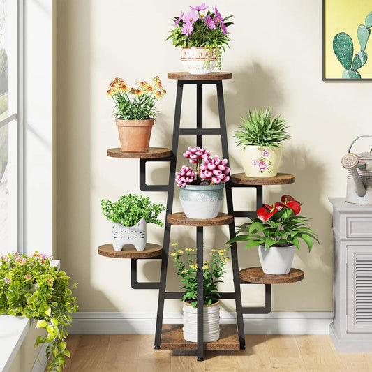 7 Tier Wooden Corner Plant Pots Holder