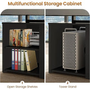 70.9" Executive Desk, Large Computer Desk with Drawers and Lateral File Cabinet, Office Desk with Removable Shelves,