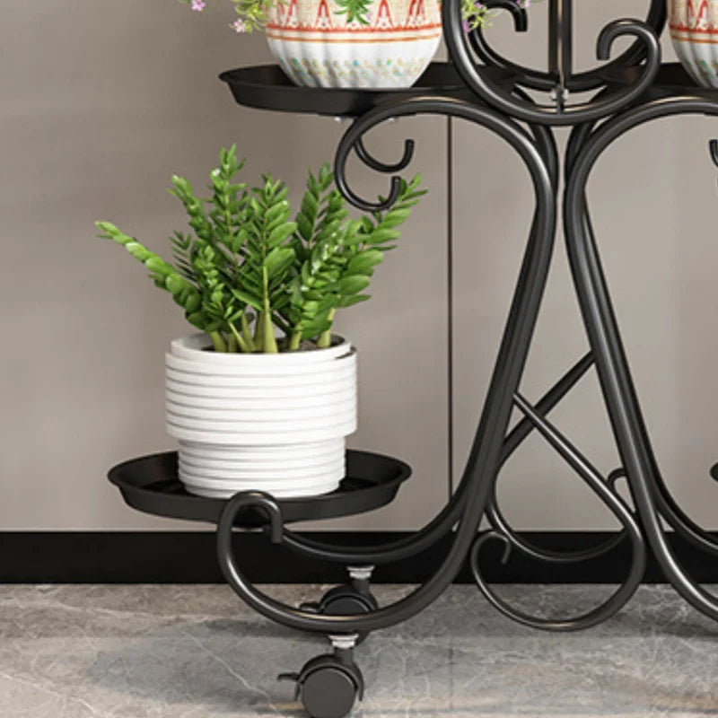 Balcony Flower Stand Storage Rack Modern Flower Stand Flower Multi-Layer Metal Shelves Plant Rack Plant Pot Stand Decor Garden
